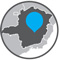 Mapa do estado de Minas Gerais apresenta a localização de Belo Horizonte. O mapa é cinza e a indicação da cidade é em azul na região centro-oeste do estado.