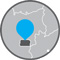 Mapa do Distrito Federal apresenta a localização de Brasília. O mapa é cinza e a indicação da capital é em azul ao norte do distrito.